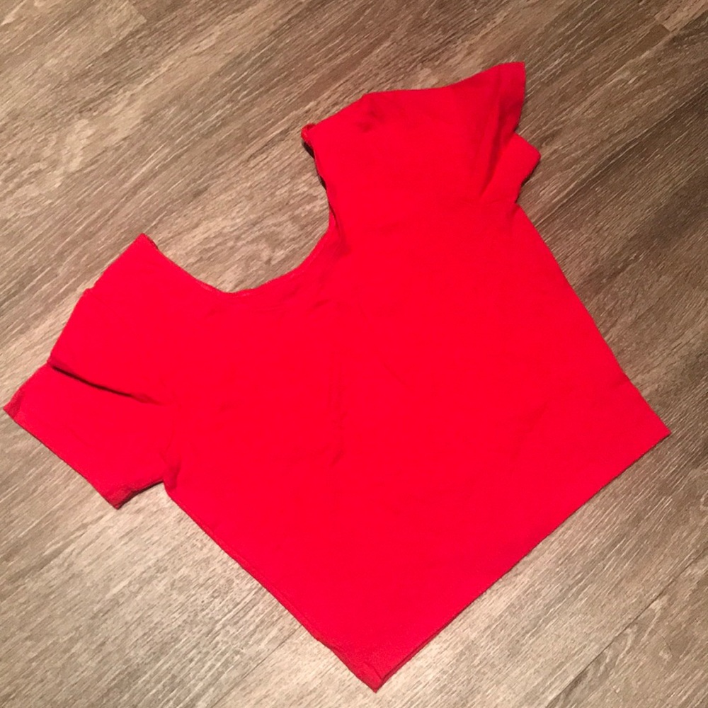 Red American Apparel Scoop Neck Crop Top SZ Small